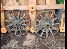 Antique Kelsey Wood-Spoke Steel Wheel w/ Brake Drum – 3 Available – Bundle Deal picture