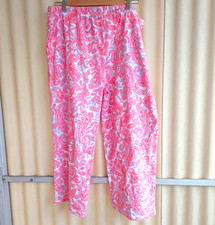 Carole Hochman Women’s Pajama Pants L Pink Paisley 100% Cotton Woven Drawstring picture