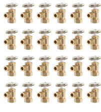24 PCS 1/2 In Nom Comp Inlet X 3/8 In Od Comp Multi-Turn Angle Valve, Brass picture