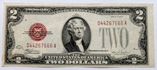 1928-F $2 United States Note Red Seal Fr 1507 Julian Snyder, Crisp Ch AU/UNC picture