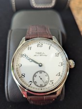 Tisell No. 157 Arabia 44mm Manual Wind Enamel Dial Blue Hands 6498 Box Papers picture