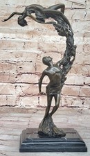 ORIGINAL DREAM DANCE BY ALDO VITALEH BRONZE SCULPTURE HOT CAST ART DECO FIGURINE picture