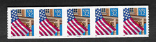 1996 US 2915A COIL PLATE NUMBER STRIP OF 5 FLAG OVER PORCH MNH picture
