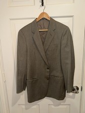 GIORGIO ARMANI LE COLLEZIONI ITALIAN MADE SUIT 38R 30W OLIVE HERRINGBONE picture