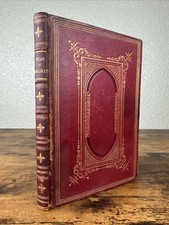 1861 VICAR OF WAKEFIELD BY OLIVER GOLDSMITH ~ ILLUSTRATED FINE LEATHER BINDING picture