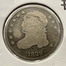 1829 Capped Bust Dime 10C Silver US Coin - Original G/VG (U432) picture