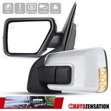 Fit 2021-2025 Ford F150 Chrome Power Heat Mirrors Pair Blind Spot LED Signal picture