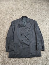 Vintage Fallan & Harvey Suit Jacket 36R Bespoke Double Breasted Peak Lapel picture
