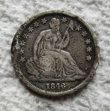 1840-O No Drapery  Seated Liberty Silver Dime Rare Key Date VF Detail  Damaged picture