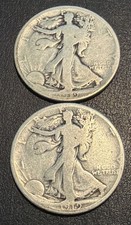 1919-D AND 1919-S Walking Liberty Half Dollars - 2 Silver Half Dollars picture