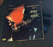 Ray Charles Autographed Rainy Night Album Cover (COA) picture
