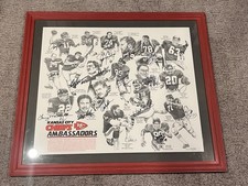 Vintage KC Kansas City Chiefs Ambassadors Framed Art Print 17 Autographs 36x32 picture