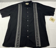 NWT Scully Farthest Point Black Shirt Mens 3XT Short Sleeve Button Embroidered picture