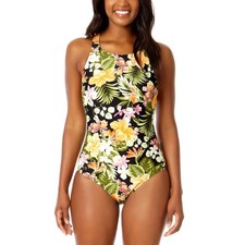 Hurley Women's XL Tropical Floral One-Piece Swimsuit With Cross Back A2530 picture