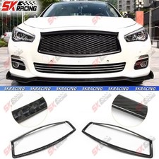 Dry Forged/Dry Carbon Front Bumper Grilles Frame Fits INFINITI Q50 2014-17 18-24 picture