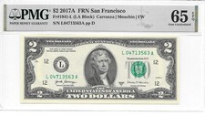 2017A San Francisco $2 FRN (LA Block) PMG 65 EPQ Gem Uncirculated picture