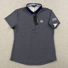 Greyson Shirt Womens Large Blue Polo Wolvestooth Wolf Print Caesars Palace Golf picture