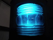 Scarce Vintage Brilliant Blue Glass/Lens Nautical/Marine Oil Lantern Cover picture