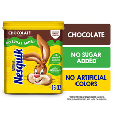 Nestle Nesquik No Sugar Added Chocolate Powder, 16 oz, Can, Makes Instant Chocol picture