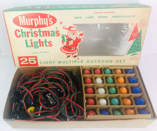 Vintage Murphy's Christmas 25 count Outdoor Lights -WORKING In Original Box picture