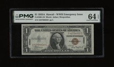 DBR 1935-A $1 Silver Hawaii SC Block Fr. 2300 PMG 64 EPQ Serial S42706632C picture