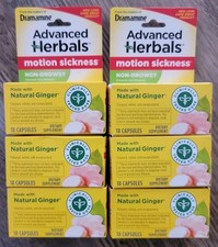 6 x Dramamine Advanced Herbals Non-Drowsy Ginger Motion Sickness, 18ct Exp 05/26 picture