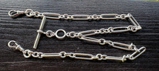Antique 1897 George Edward Gee Sterling Silver Double Albert Watch Chain 20