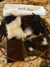 Holy Cow Couture Hair-On Hide Fringe Crossbody Bag Zip Medium Dust Bag picture
