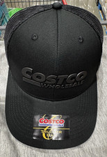Costco Wholesale Trucker Hat Black One Size Mesh Back Solid Logo picture
