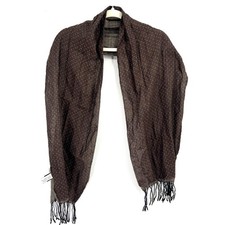 Vintage Fili & Feelings made in italy virgin wool silk wrap scarf brown OS picture