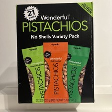 Wonderful Pistachios No Shells Variety Pack (0.75 oz., 21 pk.) Great Price 2/26 picture
