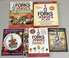 Forks Over Knives, Lot of 5 (4 books+ 1 DVD) items on plant-based diet picture