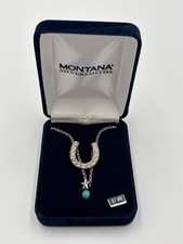 Montana Silversmiths Lucky Horseshoe Necklace Crystal Star Turquoise NWT picture
