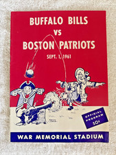 Vintage 1961 AFL Football Program Bills vs Patriots Sept. 1 Buffalo vs Boston picture