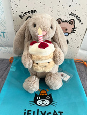 Jellycat Bashful Beige Bunny Birthday Plush Soft Stuffed Animal Doll Gift NEW picture