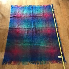 VINTAGE ST. ALBANS WOVEN MOHAIR WOOL PLAID THROW BLANKET, LOCH MAREE AUSTRALIA picture