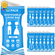 12/24 Pcs Disposable Urine Bags, 900ML Pee Bags for Travel for Women and Men, Em picture