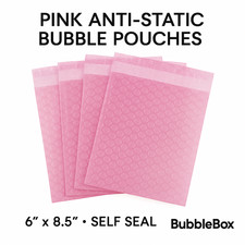 6x8.5 Anti-Static Bubble Out Pouches Bags Wrap Cushioning Self Seal, Pink picture