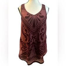 Mossimo Supply Co. Burgundy Patterned Camisole picture