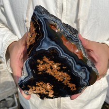 5.1lb Natural Colorful Brazilian Striped Agate Partial Polishing Rough Specimen picture