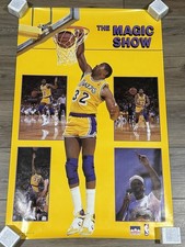Vintage 1988 NBA Magic Johnson The Magic Show Starline Lakers Poster 34.5