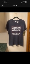 Port & Company Morgan Wallen Women's  T-shirt Size Large Blue Mullet SEE NOTE picture