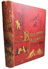 Antique 1880 Ornate Gilded Victorian Book BOYS IN THE MOUNTAINS 1st ED Appleton picture