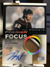 2023-24 UD Premier Focus Rookies Nikita Nesterenko  Patch Auto /49 ANAHEIM DUCKS picture