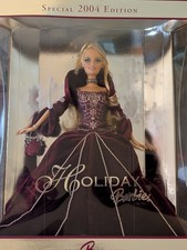 2004 Holiday Barbie Doll Special Edition Rare Burgundy Dress Mattel picture