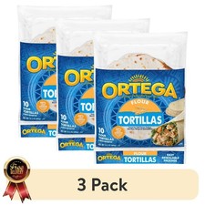 Ortega Kosher Flour Tortillas, 10 Tortillas per Pack, 14.3 oz Each (3-Pack) picture