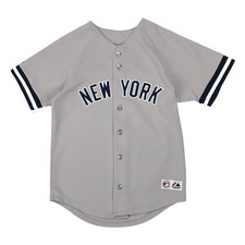 Vintage Majestic New York Yankees Roger Clemens Jersey Youth Large L Gray MLB NY picture