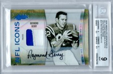 2010 Absolute NFL Icons Raymond Berry AUTO Prime Patch /15 BGS 9 Colts HOF picture