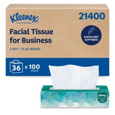 Kleenex Professional Facial Tissue 2-Ply White Flat Box Bulk (36 Boxes / 3600ct) picture