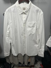 Flint And Tinder Oxford White Button Down Shirt Cotton Large 23x30 Huckberry picture